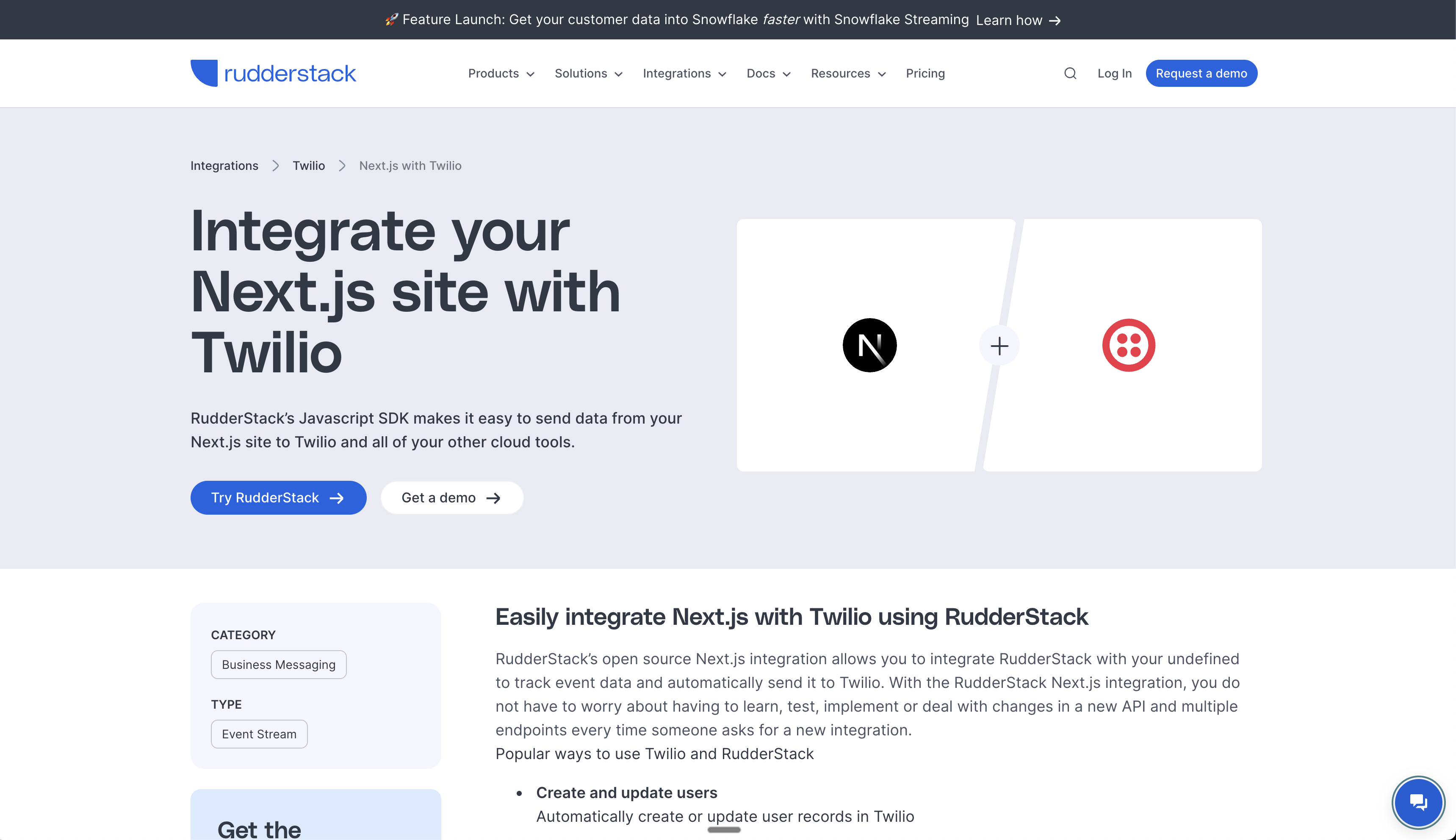 RudderStack Integration Page